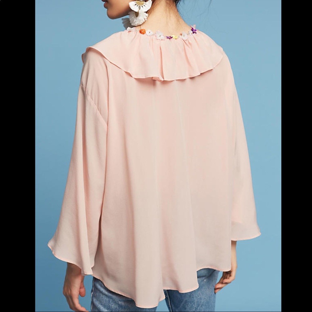New Anthropologie Paul & Joe Daisy Chain Silk Top - Picture 4 of 8
